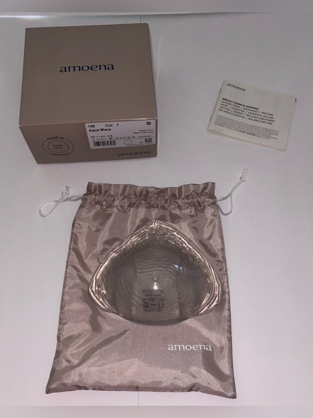 Amoena Aqua Wave Swim Breast Forms Transparent 
Brand New 
Size 7